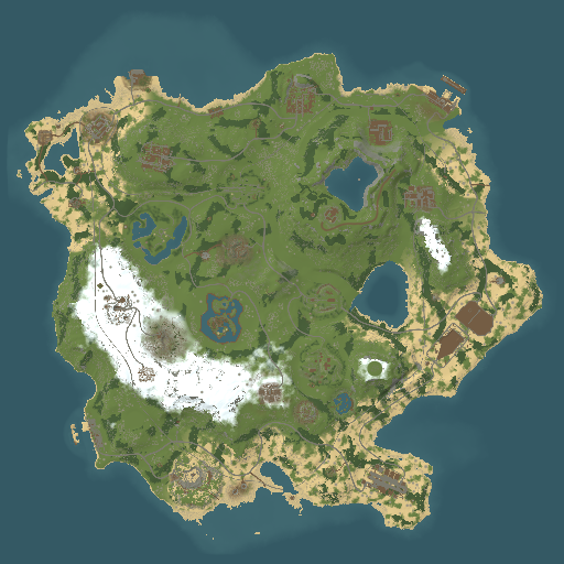 Top-down terrain preview of the live Monsters Land 1.2.2 map